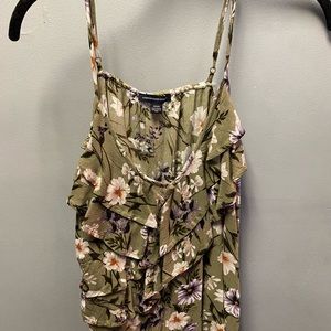 American Eagle Ruffle Floral Tank Top